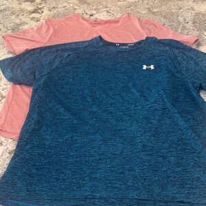 2 Mens Small Athetic Tees - under armour and all in motion